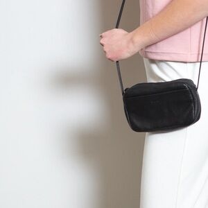 BAGGU 'Mini' Real Leather Crossbody | Beige Made in USA